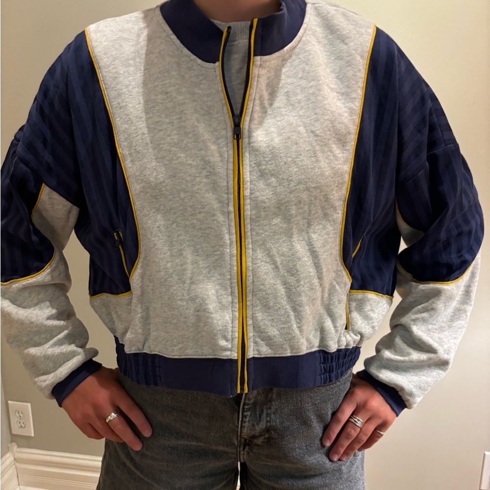 Urban Outfiters-out from under sweatshirt zip-up